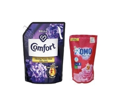 유니레버 컴포트 천연 퍼퓸 벨라 섬유유연제 1.8L + 오모 세탁세제 로즈향 412g Set Comfort nuoc hoa thien nhien bella 1.8L + omo hoa hong 412g