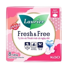 일본  로리에 프레쉬 앤 프리 날개형 생리대 8매 (인도네시아산) LAURIER Fresh Free Hong 8ps