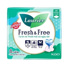 일본 로리에 프레쉬 앤 프리 초슬림 날개형 생리대 8매 (인도네시아산) LAURIER Fresh Free Xanh 8ps