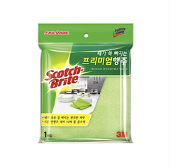 3M 스카치브라이트 때가 쏙 빠지는 프리미엄 행주 (그린) 1매입 3M Khan lau bep mau xanh la