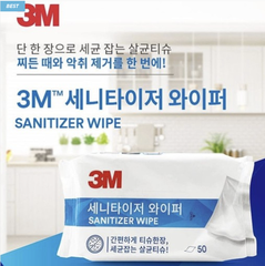 3M 세니타이저 와이퍼 중형 50매 (살균티슈) Khan giay uot khang khuan 3M Sanitizer wipe