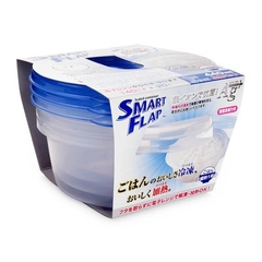 일본 향균 플라스틱 전자렌지용 원형 용기 3개입 (440ML) Hộp nhựa TP lò Viba kháng khuẩn tròn 440 ml bo 3