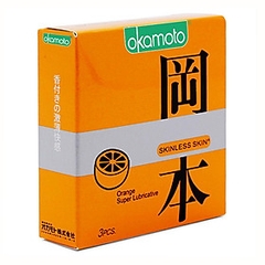 오카모토 스킨레스 오렌지향 3개입 Okamoto Skinless Skin Orange Lubricated Hương Cam