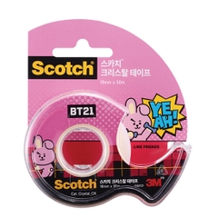 3M 스카치 크리스탈 테이프 18mm*30m 3M Bang dinh trong BT21 (hong)