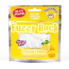 퍼지락 자일리톨 크리스탈 레몬 캔디 40G Keo Xylitol Fuzzy Rock Crystal Lemon A