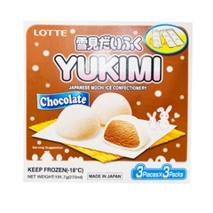 일본 롯데 유키미 모찌 초콜릿 아이스크림 9개입 YUKIMI Kem mochi socola 9pc