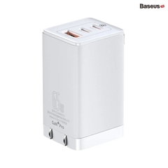 베이스어스 GaN USB 초고속 충전기 (화이트) 65W BASEUS Sac nhanh GaN 3 Pro 2C+U 65W (white)