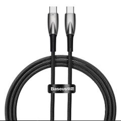 베이스어스 고속 충전 케이블 C to C 100W 1m 블랙 Cap sac nhanh Baseus Glimmer Series cable with fast charging USB-C 480Mb/s PD 100W 1m mau den