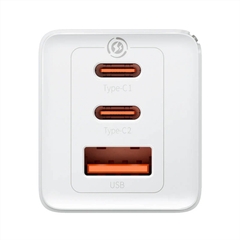 베이스어스 고속충전기 GaN5Pro 2C+U 65W EU 화이트 BASEUS Day sac nhanh GaN5 Pro 2C+U 65W EU (mau trang)