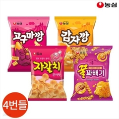 농심 인기스낵 4번들(꿀꽈+자갈치+감자+고구마) NONGSHIM Set 4 loai snack