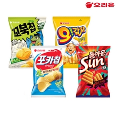 오리온 최고스낵 4묶음 170g(꼬북칩+포카칩+오감자+썬칩) ORION Set 4 loai snack