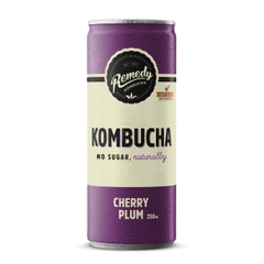 호주 레미디 유기농 콤부차 체리 플럼 무가당 250ml Kombucha Tra len men vi man anh dao khong duong