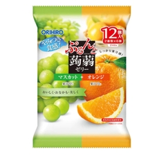 일본  오리히로 푸룬 젤리 파우치 온주 오렌지 맛 120g Thach vi cam Purun and jelly pouch Wenzhou oranges 120g