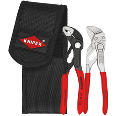 Bộ kìm kẹp 8603125 và kìm mỏ quạ 8701125 mini kèm túi đeo hông Knipex 002072V04