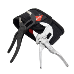 Bộ kìm kẹp 8604100 và kìm mỏ quạ 8700100 mini kèm túi đeo hông Knipex 002072V04XS