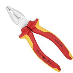 Kìm điện đa năng 160mm lưỡi cắt HRC 60, cách điện 1000V Knipex 03 06 160