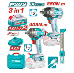 Bộ combo 2 máy siết bulong và 1 đèn làm việc Total TOSLI260285