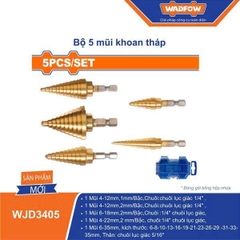 Bộ 5 mũi khoan tháp chuôi lục giác Wadfow WJD3405