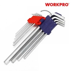 Bộ lục giác đầu bằng loại dài 9 cái hệ mét 1.5-10mm Workpro WP222005