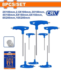 Bộ Lục Giác Thẳng Chữ T 8 Chi Tiết WADFOW WHK1481
