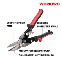 Kéo cắt tôn mũi cong trái 250mm (10inches) Workpro WP214016
