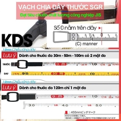Thước kéo (cuộn) dài 100m sợi thủy tinh KDS SGR12-100CF