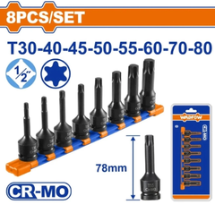 Bộ 8 đầu tuýp đen mũi sao 1/2