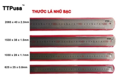 Thước Lá Inox Mạ Nhũ Bạc 2m TTPusa 230-45880