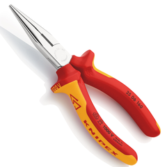 Kìm mũi nhọn đàn hồi mạ chrome 160mm, cách điện 1000V Knipex 2506160