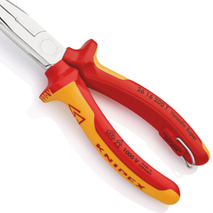 Kìm mũi nhọn đàn hồi 200mm, cách điện 1000V có móc treo Knipex 2616200T