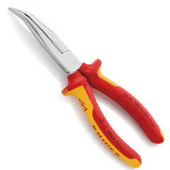 Kìm kẹp mạ chrome mũi cong 40°, dài 200mm cách điện 1000V Knipex 2626200