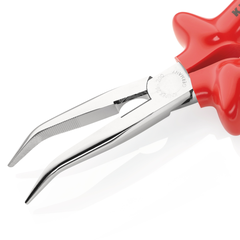 Kìm kẹp mạ chrome mũi cong 40°, dài 200mm cán đúc cách điện 1000V Knipex  2627200