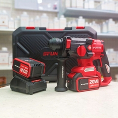 Máy khoan bê tông pin 20V (Bộ 2 pin 4.0Ah, 1 sạc) Sfunpro S20DCD26A