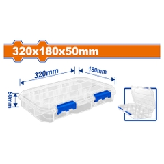 Hộp nhựa trong suốt 13 ngăn 320x180x50mm Wadfow WTB8342