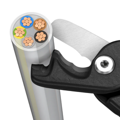 Kìm cắt cáp điện lực cao Ø23mm, cán xanh đỏ Knipex 9512225