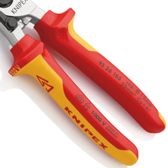 Kìm cắt cáp điện Ø15mm cách điện 1000V, có chốt khóa Knipex 9526165