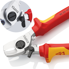 Kìm cắt cáp điện Ø15mm cách điện 1000V, có chốt khóa Knipex 9526165