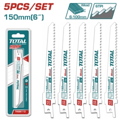 Bộ 5 lưỡi cưa kiếm 150mm cắt gỗ Total TRSB611D
