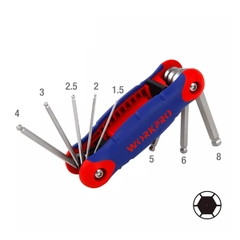 Bộ lục giác xếp gọn đầu bi từ 1.5mm đến 10mm Workpro WP222020