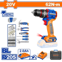 Bộ 91 món Máy khoan búa không chổi than dùng pin 20V 62Nm Wadfow WDT4B91
