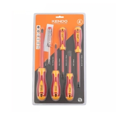 Bộ tua vít cách điện 1000V VDE bằng thép CrV (6 chi tiết/ bộ) Kendo 20483