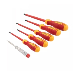 Bộ tua vít cách điện 1000V VDE bằng thép CrV (6 chi tiết/ bộ) Kendo 20483