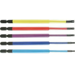 Bộ 5 mũi bắn vít bông sao có lỗ 150mm T10, T15, T20, T25, T30 Anex ACTX5-150L