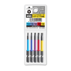 Bộ 5 mũi bắn vít bông sao có lỗ 65mm từ T10, T15, T20, T25, T30 Anex ACTX5-65L