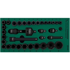 Bộ khay đầu tuýp đen 36PC 3/8inch và 1/2inch Sata 09914