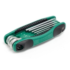 Bộ lục giác thẳng Sata 09121 gập 8 chi tiết hệ mét