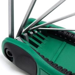 Bộ lục giác thẳng Sata 09121 gập 8 chi tiết hệ mét