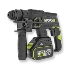 Máy khoan bê tông pin 20V, 2.0J Worx WU387.15.6B (1 pin 5Ah + 1 sạc 6Ah)