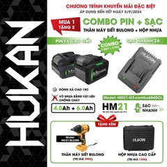 Combo 2 pin (10cells 4.0 +15cells 6.0) 1 sạc 2Ah Hukan HM21-G2-COMBO6040CL