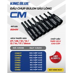Đầu bắn bu lông sâu lồng kích thước 7-19mm Kingblue CM